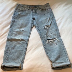 Levi’s women’s distressed 501 relaxed jeans